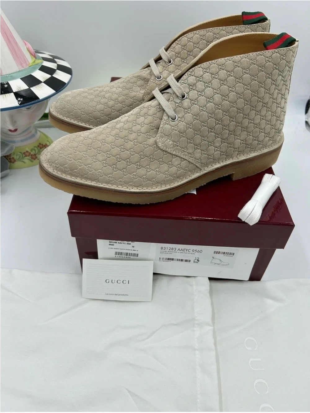Men’s Gucci GG embossed desert boot size 10 made in Italy